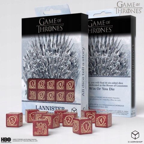 Gra o Tron. Zestaw Kości 10xK6 Lannister.