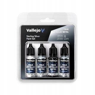 Vallejo TMM Zestaw 4 farbek Sterling Silver 77251