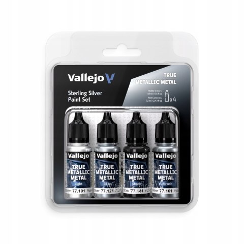 Vallejo TMM Zestaw 4 farbek Sterling Silver 77251