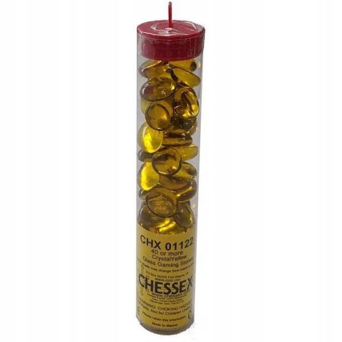 Znaczniki Szklane Chessex Kryształowe Żółte ~40szt