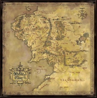 Puzzle The Noble Collection 1000 Mapa Śródziemia - Władca Pierścieni