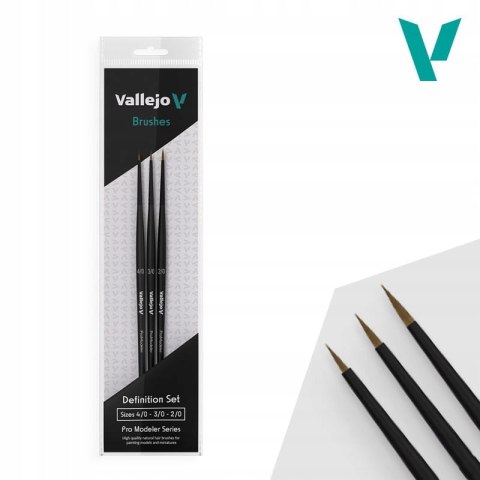 Vallejo Brush Pro Modeler Definition Set B01990 (Sizes 4/0, 3/0 & 2/0)