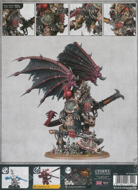 Warhammer 40000 Angron Daemon Primarch of Khorne Games Workshop