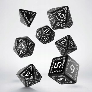 Q WORKSHOP Kości RPG Runiczne Czarno-białe (7)