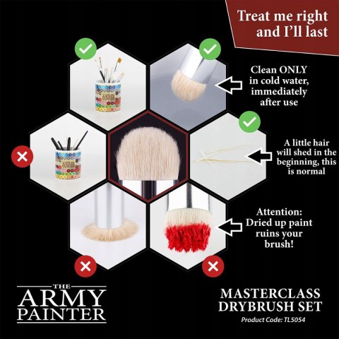 Zestaw pędzli Army Painter Masterclass Drybrush Set