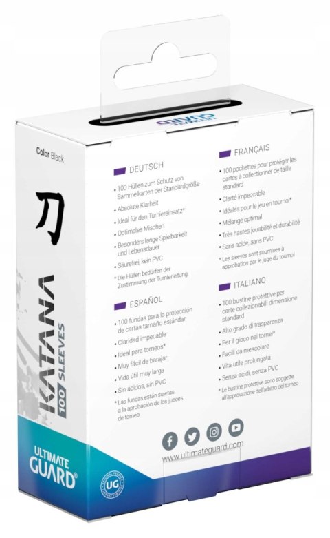 Protektory UG CCG Katana Czarne 100szt