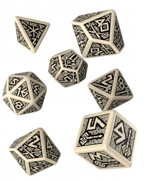 Kości RPG Krasnoludzkie Beżowo-czarne